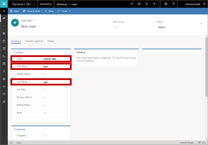 An example of lead scoring in Dynamics 365 Marketing