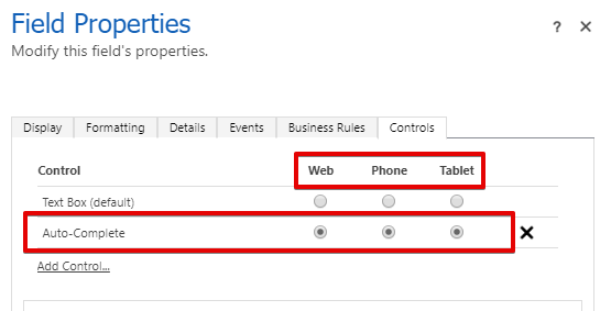 Control display options in Dynamics 365