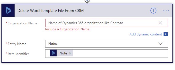 Delete Word template from CRM